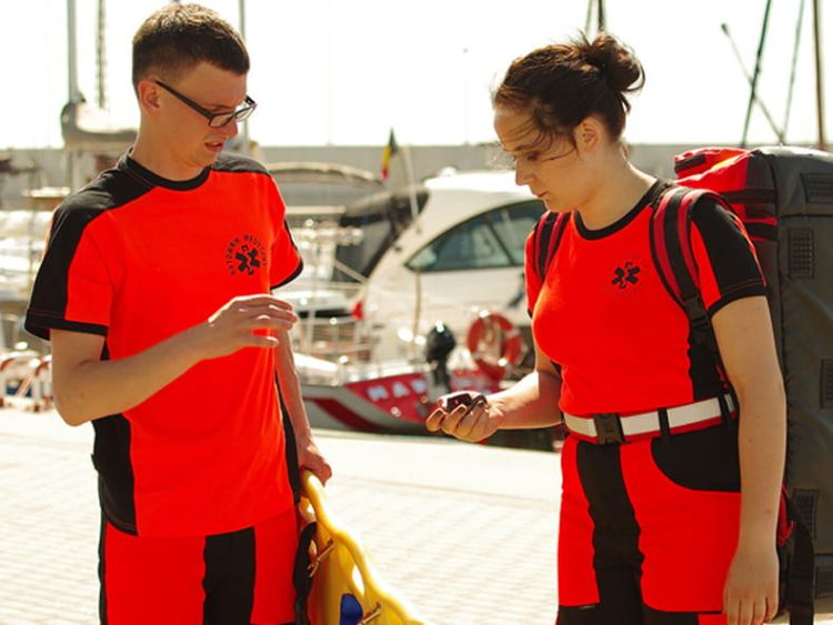 Koszulka ratownicza FLUO męska odblaskowa FUNKCYJNA