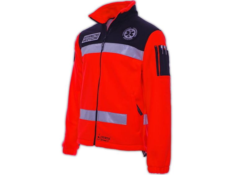 Polar ratowniczy North-Wind FLUO z kompletem emblematów odblaskowych na rzep