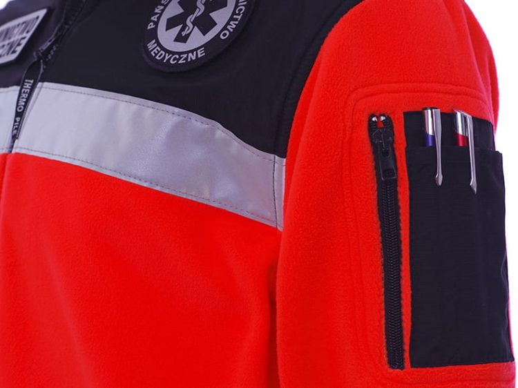 Polar ratowniczy North-Wind FLUO z kompletem emblematów odblaskowych na rzep