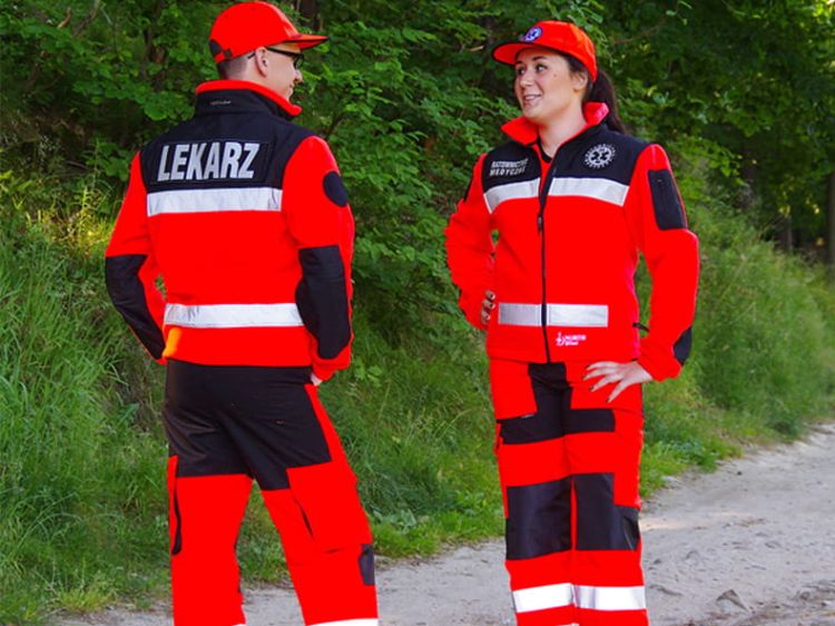 Polar ratowniczy North-Wind FLUO z kompletem emblematów odblaskowych na rzep