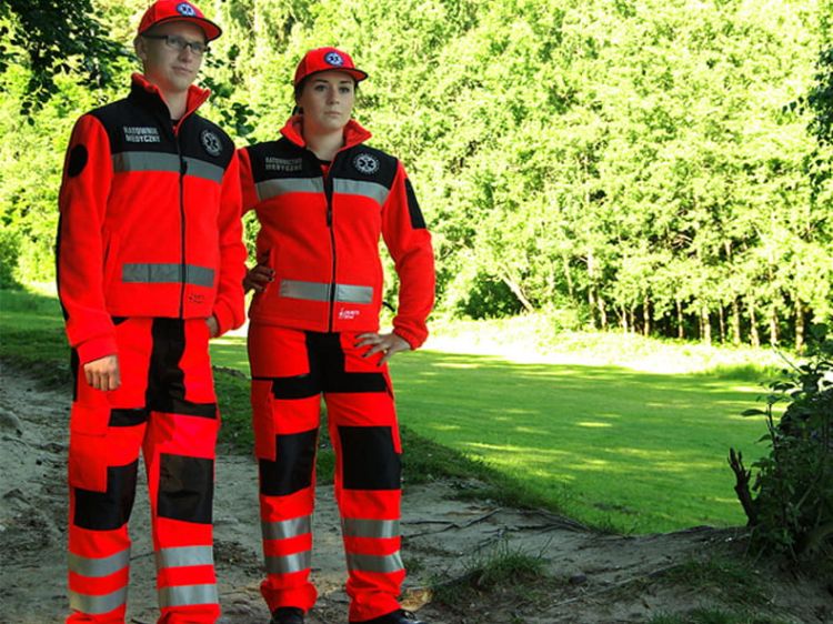 Polar ratowniczy North-Wind FLUO z kompletem emblematów odblaskowych na rzep