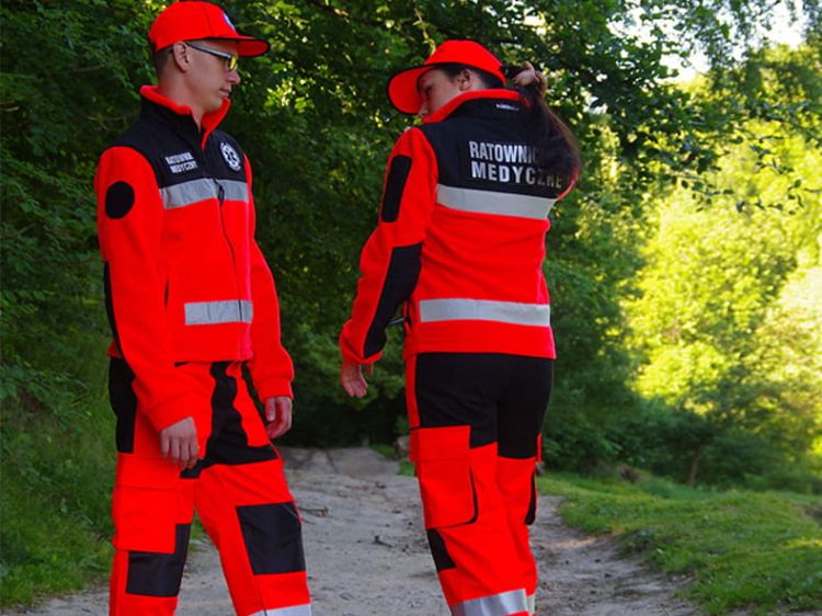 Polar ratowniczy North-Wind FLUO z kompletem emblematów odblaskowych na rzep