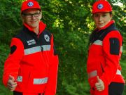 Polar ratowniczy North-Wind FLUO z kompletem emblematów odblaskowych na rzep