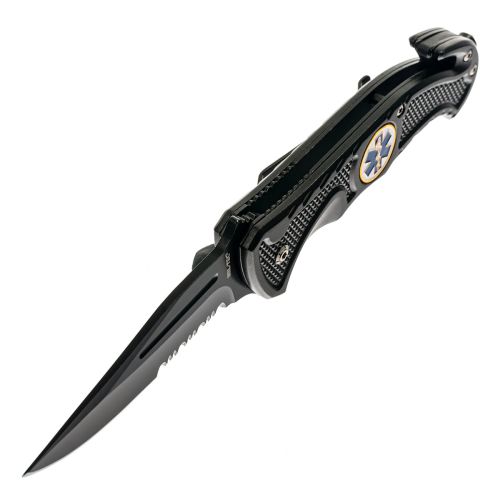 Nóż składany ratowniczy Mil-Tec Rescue Black dla Ratownika