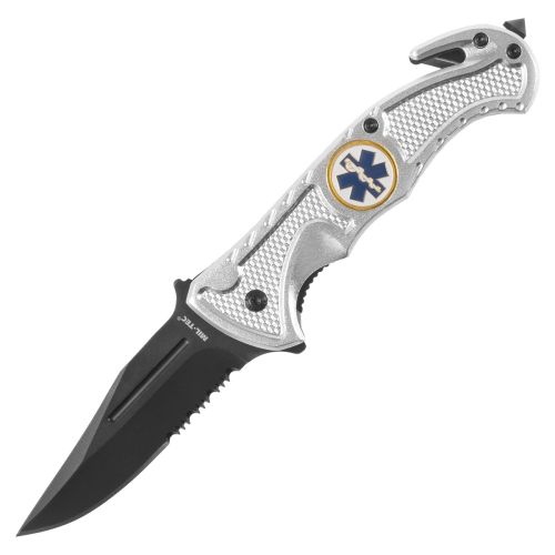 Nóż składany ratowniczy Mil-Tec Rescue Silver dla Ratownika