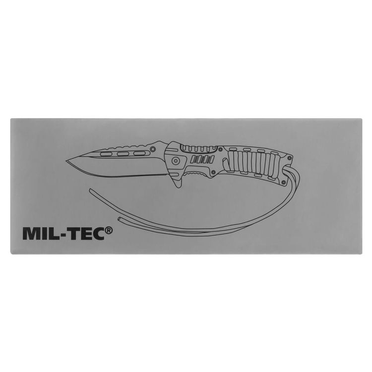 Nóż składany Mil-Tec Paracord Black z krzesiwem i gwizdkiem