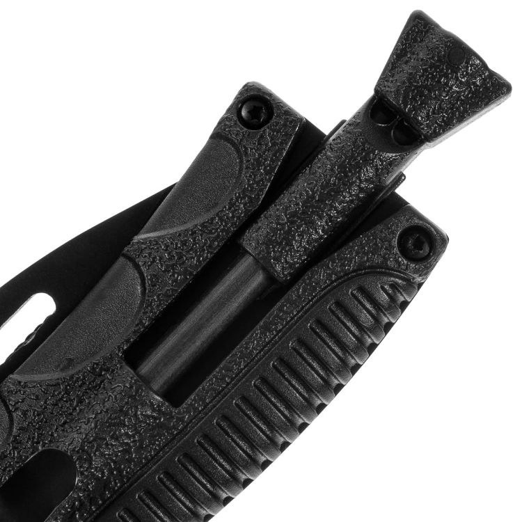 Nóż składany Mil-Tec Paracord Black z krzesiwem i gwizdkiem
