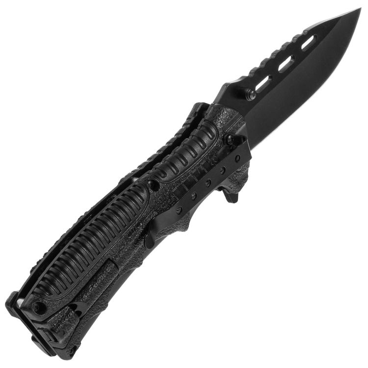 Nóż składany Mil-Tec Paracord Black z krzesiwem i gwizdkiem