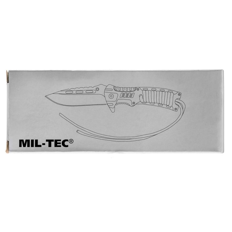 Nóż składany Mil-Tec Paracord Camo z krzesiwem i gwizdkiem