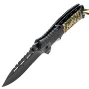 Nóż składany Mil-Tec Paracord Camo z krzesiwem i gwizdkiem