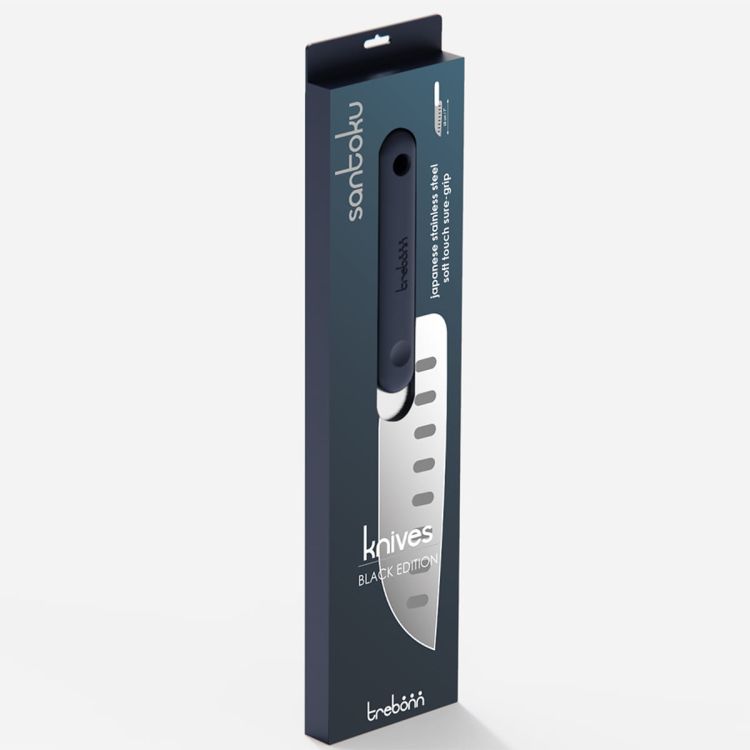 Nóż santoku - Black / Trebonn