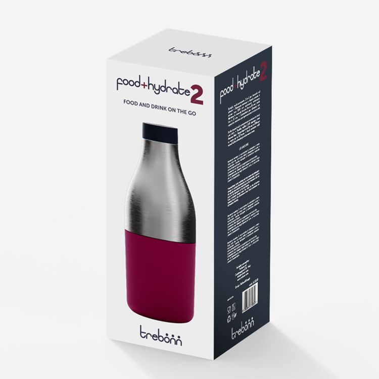 Pojemnik na jedzenie i wodę w kształcie butelki 2w1 / Trebonn