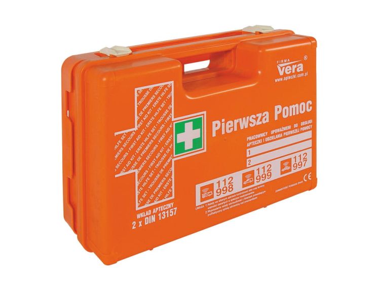 Przemysłowa apteczka pierwszej pomocy TOP 20 2 x DIN13157 w walizce z tworzywa ABS