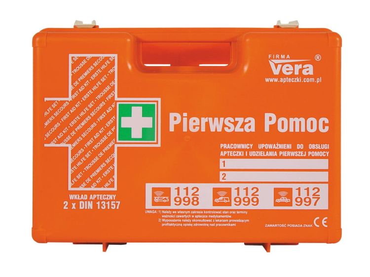 Przemysłowa apteczka pierwszej pomocy TOP 20 2 x DIN13157 w walizce z tworzywa ABS