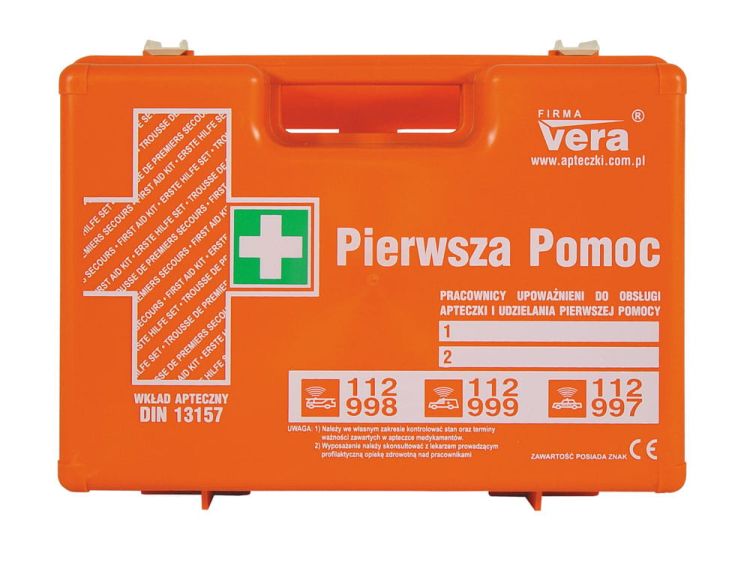 Przemysłowa apteczka pierwszej pomocy TOP 20 DIN13157 w walizce z tworzywa ABS