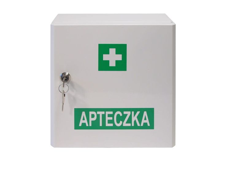 Przemysłowa apteczka pierwszej pomocy VERA 6 w szafce metalowej Vera