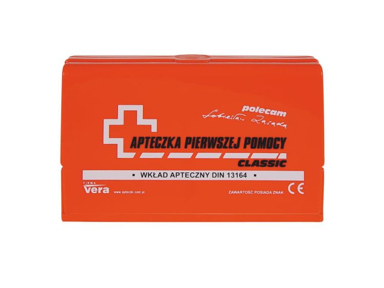 Apteczka samochodowa CLASSIC DIN 13164 w pudełku z tworzywa Vera