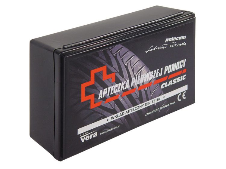 Apteczka samochodowa CLASSIC FOTODRUK DIN 13164 w pudełku z tworzywa  Vera