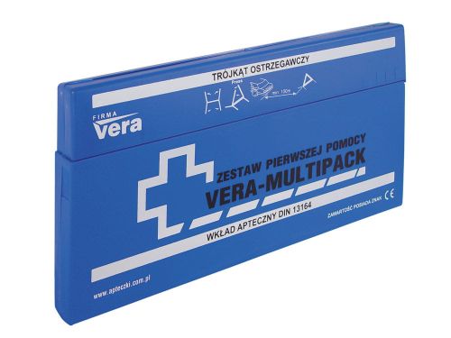 Samochodowy zestaw pierwszej pomocy VERA MULTIPACK w pudełku z tworzywa