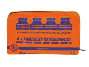 Zestaw 4 kamizelek ostrzegawczych w opakowaniu z tkaniny wodoodpornej Vera