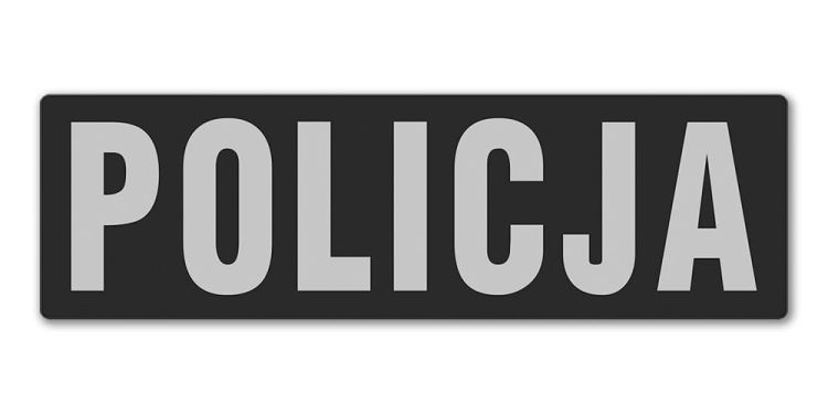 Emblemat POLICJA odblaskowy na rzepie 13 x 5 cm