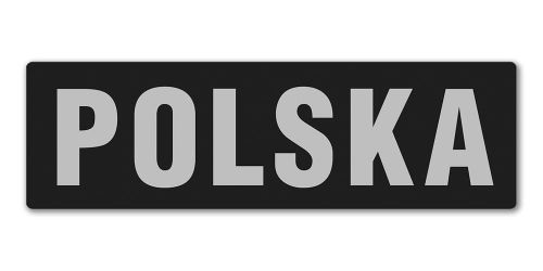 Emblemat POLSKA odblaskowy na rzepie 13 x 5 cm