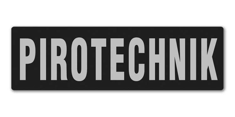 Emblemat PIROTECHNIK odblaskowy na rzepie 13 x 5 cm