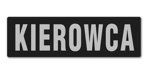 Emblemat KIEROWCA odblaskowy na rzepie 13 x 5 cm