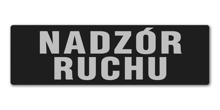 Emblemat NADZÓR RUCHU odblaskowy na rzepie 13 x 5 cm