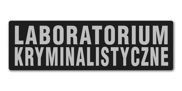 Emblemat LABORATORIUM KRYMINALISTYCZNE odblaskowy na rzepie 13 x 5 cm