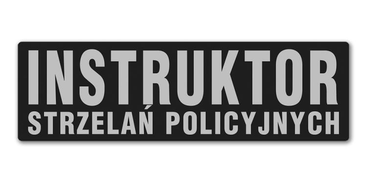 Emblemat INSTRUKTOR STRZELAŃ POLICYJNYCH odblaskowy na rzepie 13 x 5 cm