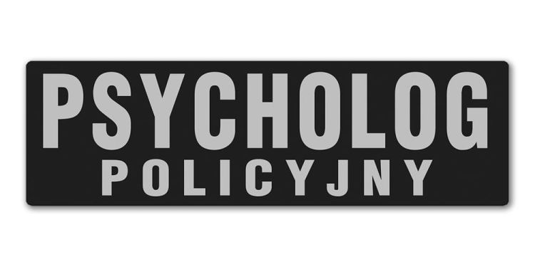 Emblemat PSYCHOLOG POLICYJNY odblaskowy na rzepie 13 x 5 cm