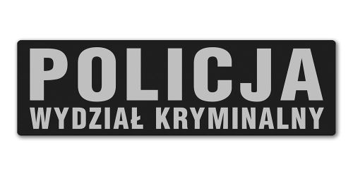 Emblemat POLICJA WYDZIAŁ KRYMINALNY odblaskowy na rzepie 13 x 5 cm