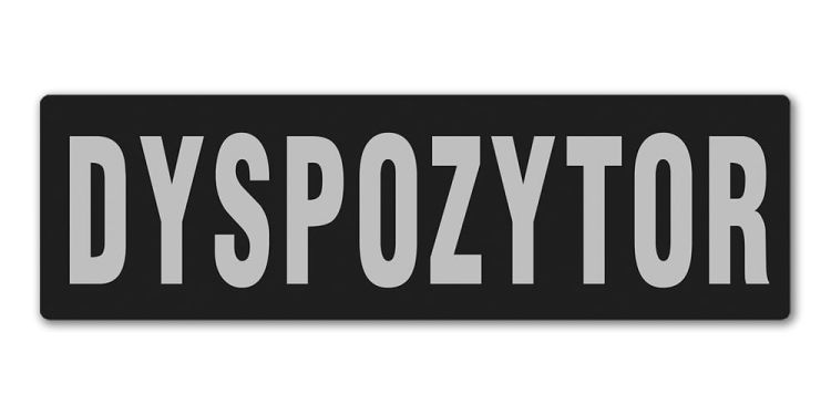 Emblemat DYSPOZYTOR odblaskowy na rzepie 31 x 10 cm