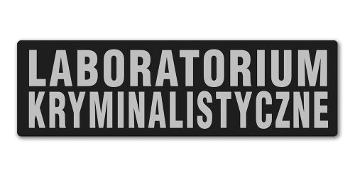 Emblemat LABORATORIUM KRYMINALISTYCZNE odblaskowy na rzepie 31 x 10 cm