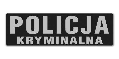 Emblemat POLICJA KRYMINALNA odblaskowy na rzepie 31 x 10 cm