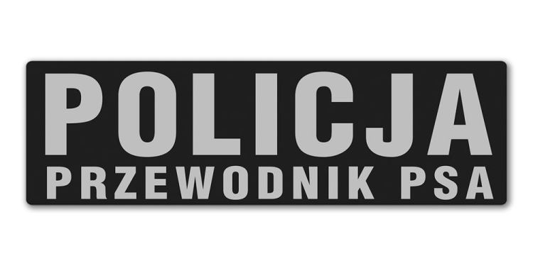 Emblemat POLICJA PRZEWODNIK PSA odblaskowy na rzepie 31 x 10 cm