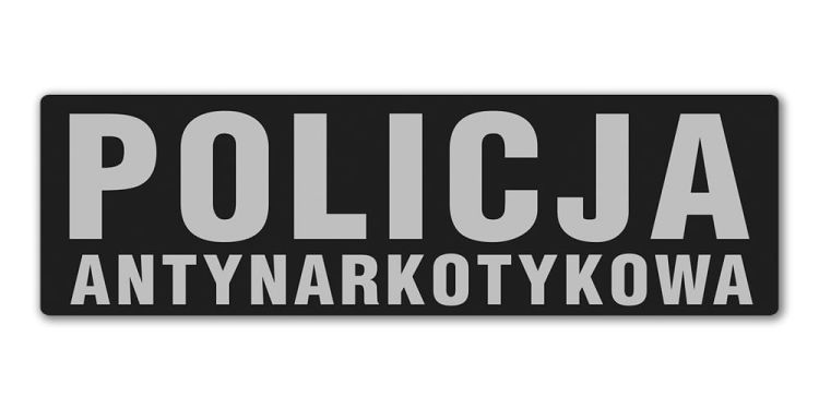 Emblemat POLICJA ANTYNARKOTYKOWA odblaskowy na rzepie 31 x 10 cm