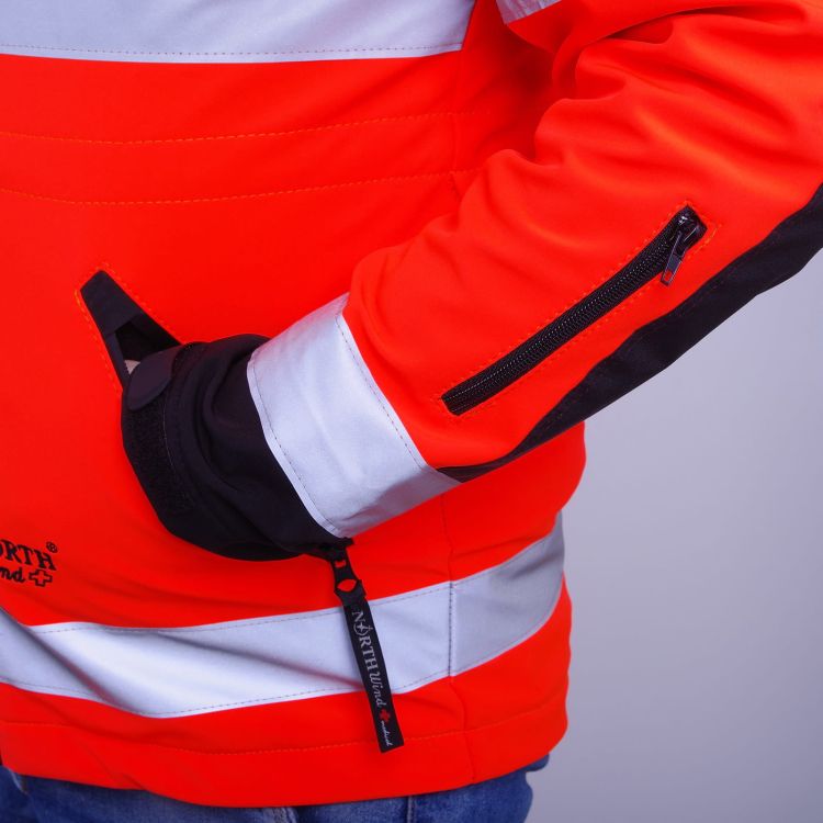 Kurtka ratownicza Softshell PRM-23 FLUO North-Wind z kompletem emblematów odblaskowych na rzep