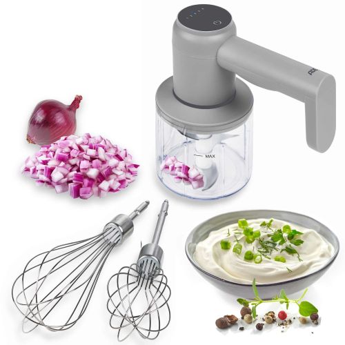 Wielofunkcyjny mikser bezprzewodowy ADE, ładowany przez USB, 6×9×16 cm, szary