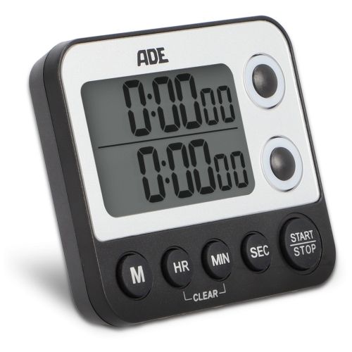 Minutnik elektroniczny ADE Kitchen, 2 pomiary, do 99 godzin, 9×2×8 cm, czarny