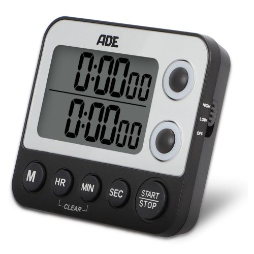 Minutnik elektroniczny ADE Kitchen, 2 pomiary, do 99 godzin, 9×2×8 cm, czarny