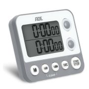 Minutnik elektroniczny ADE Kitchen, 2 pomiary, do 99 godzin, 9×2×8 cm, szary