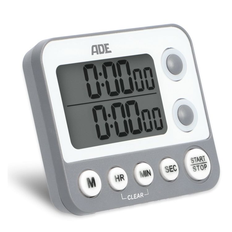 Minutnik elektroniczny ADE Kitchen, 2 pomiary, do 99 godzin, 9×2×8 cm, szary
