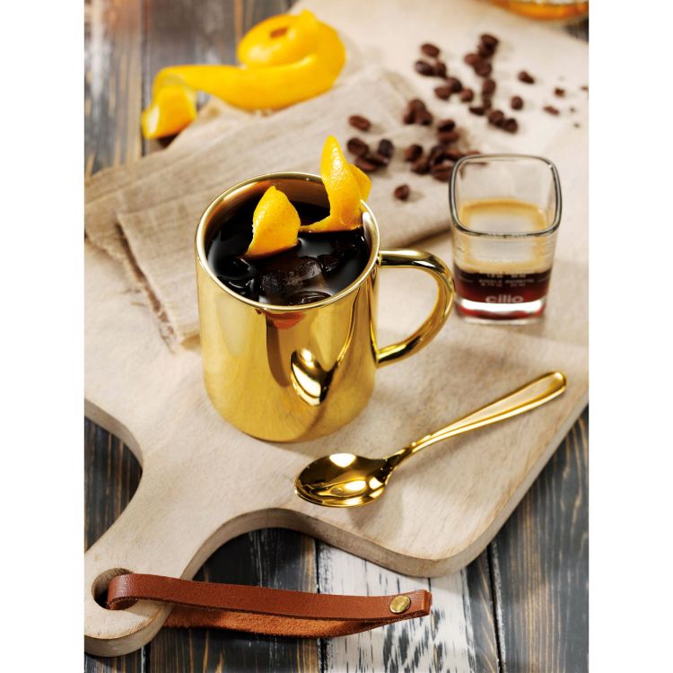 Łyżeczki do kawy, 6 szt., stal nierdzewna, 13,5 cm, kolor złoty Coffee Culture / Cilio
