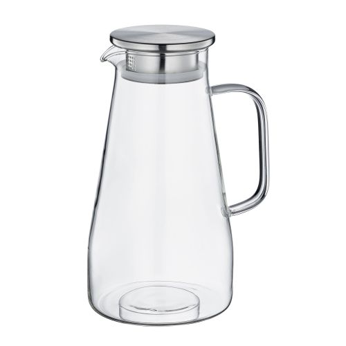 Dzbanek, szkło borokrzemowe/stal nierdzewna, 1,6 l, śred. 12,5 x 22,5 cm Emilia / Cilio