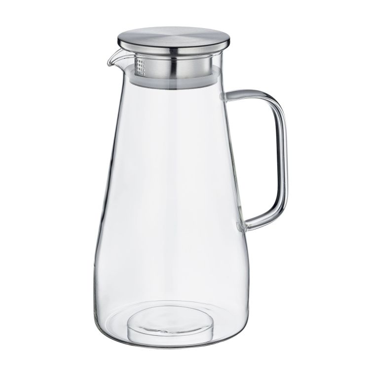 Dzbanek, szkło borokrzemowe/stal nierdzewna, 1,6 l, śred. 12,5 x 22,5 cm Emilia / Cilio