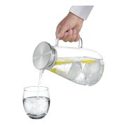 Dzbanek, szkło borokrzemowe/stal nierdzewna, 1,6 l, śred. 12,5 x 22,5 cm Emilia / Cilio