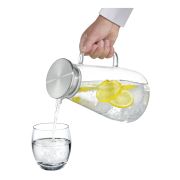 Dzbanek, szkło borokrzemowe/stal nierdzewna, 1,6 l, śred. 12,5 x 22,5 cm Emilia / Cilio