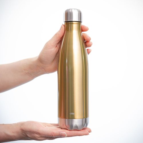 Butelka termiczna, stal nierdzewna, kolor złoty, 0,5 l Elegante / Cilio